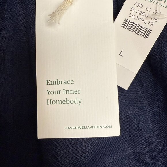 NWT Women's TALBOTS HAVEN Well Within Linen Pants Twilight | Size L - Picture 10 of 10